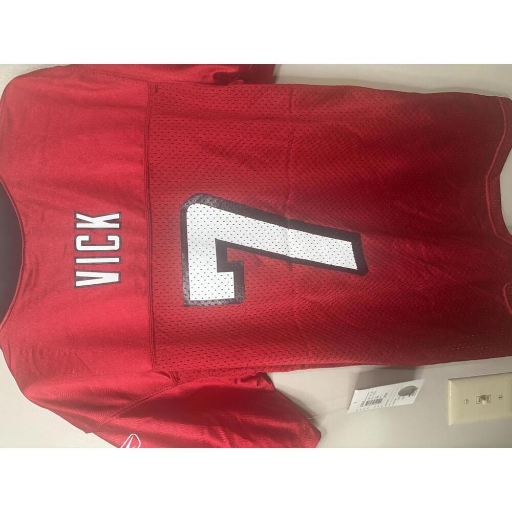 Retro Michael Vick #7 Atlanta Falcons Jersey Youth L Reebok NFL Red Throwback - Picture 2 of 6